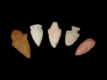 5 Quality Arrowheads, EX: Schoon Woodford Co IL.