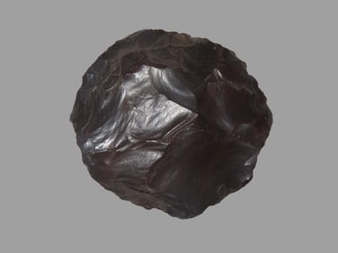 2 1/2" x 2 1/2" Sun Disc Archaic Knife, Motley COA, found in Fallon Co., Montana-Made of Rainy Butte