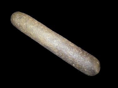12 1/2" X 2 1/8" Roller Pestle, Found in Bungay River Attleboro Mass Marvin Farm/ Beaver Site, Ex