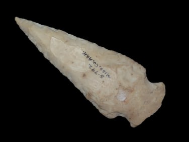 4 15/16" x 1 3/4" Hopewell, Motley COA, found in Mississippi Co., Arkansas, Ex Terry Allen