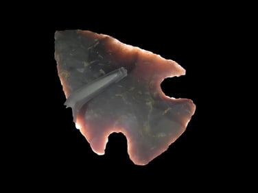 2 3/8" x 1 5/8" Hopewell, Davis COA, found in Kentucky, Ex Rocky Hall Collection