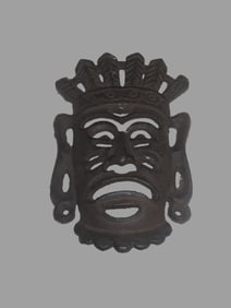 6.3/8" Tall Antigue Cast Iron Pre Columbian Figureen .