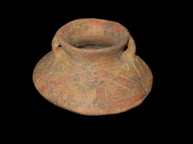 4 1/2" x 2 1/2" Pre-Columbian Painted and Etched Pottery Bowl found in Colombia