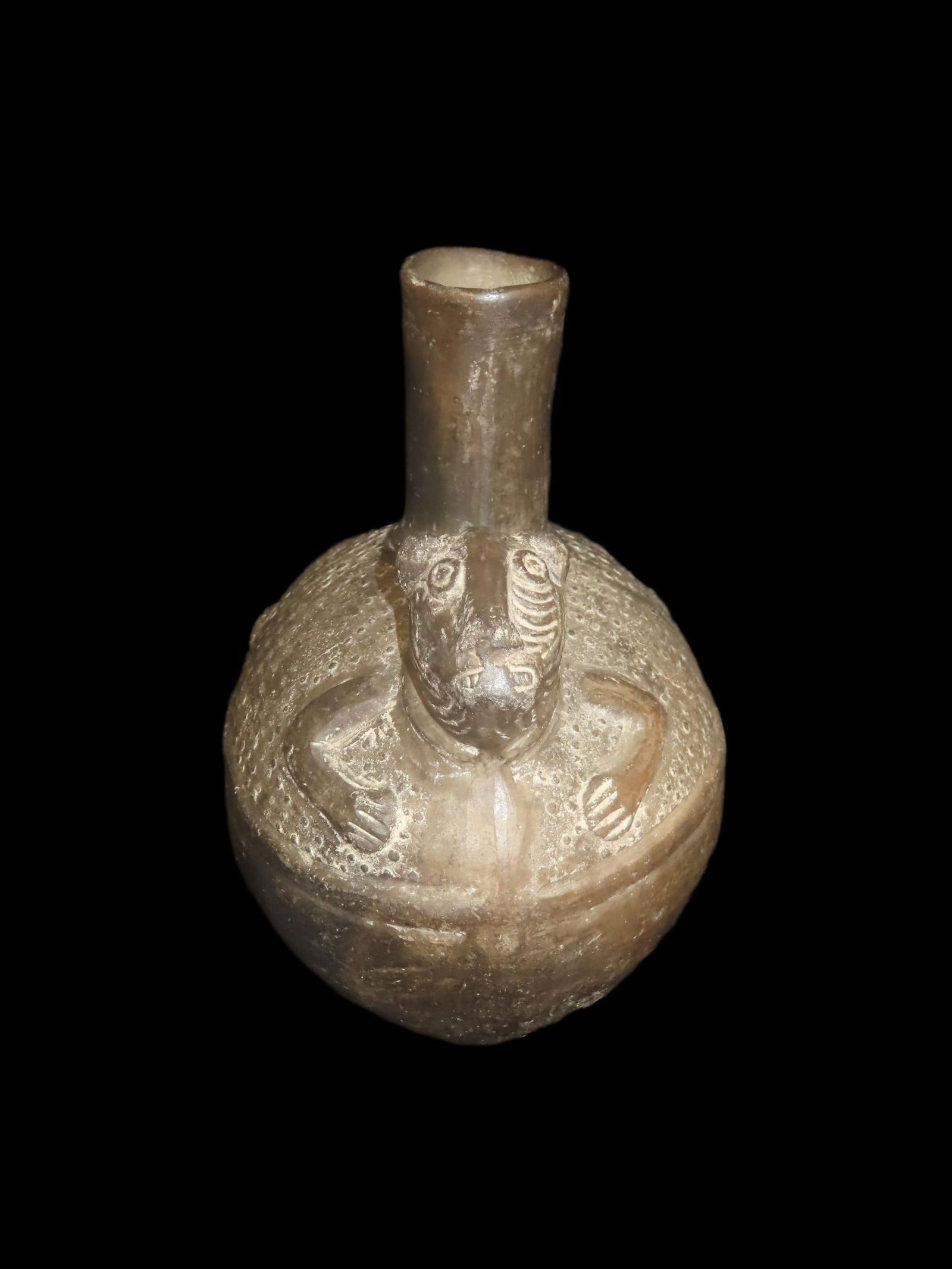 6 3/4" x 6 3/4" Chavin Effigy Vessel 900-200 BC Jaguar Effigy Pre Columbian Andean Culture (1 of 6)