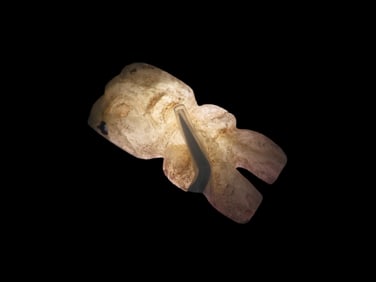 2 1/4" X 1 1/16" Pre-Columbian Human Effigy Pendant, Motley COA, found in South America, Ex Steve