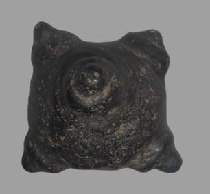 2 1/8" x 2" Pre Columbian Hematite 6-Pointed War Club Belize