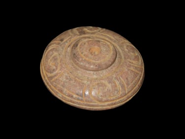 2 5/16" x 2 5/16" x 15/16" Pre-Columbian Shaman Ceremonial Engraved Stone, Motley COA, found in