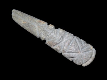 3 1/2" x 13/16" Pre-Columbian Human Effigy Idol, Motley COA, found in South America, Ex Steve Barras