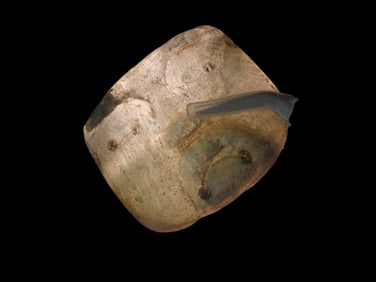 1 7/8" x 1 1/2" Pre-Columbian Human Effigy Maskette, Motley COA, found in South America, Ex Steve