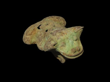 1 3/16" x 1 3/4" Pre-Columbian Zoomorphic Effigy Pendant, Motley COA,  Made of Copper, Ex Steve