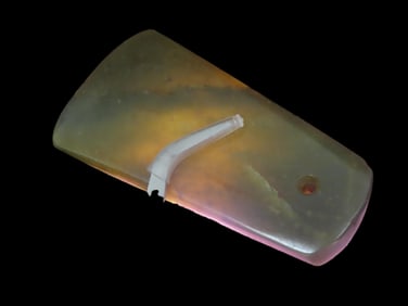 3 1/8" x 1 3/8" Neolithic Period Chinese Jade/Jadeite Pendant Semi Translucent