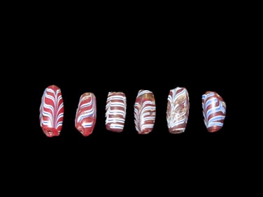 Set Of Venetian Feather Beads 16th-18th Century Handmade And Unique