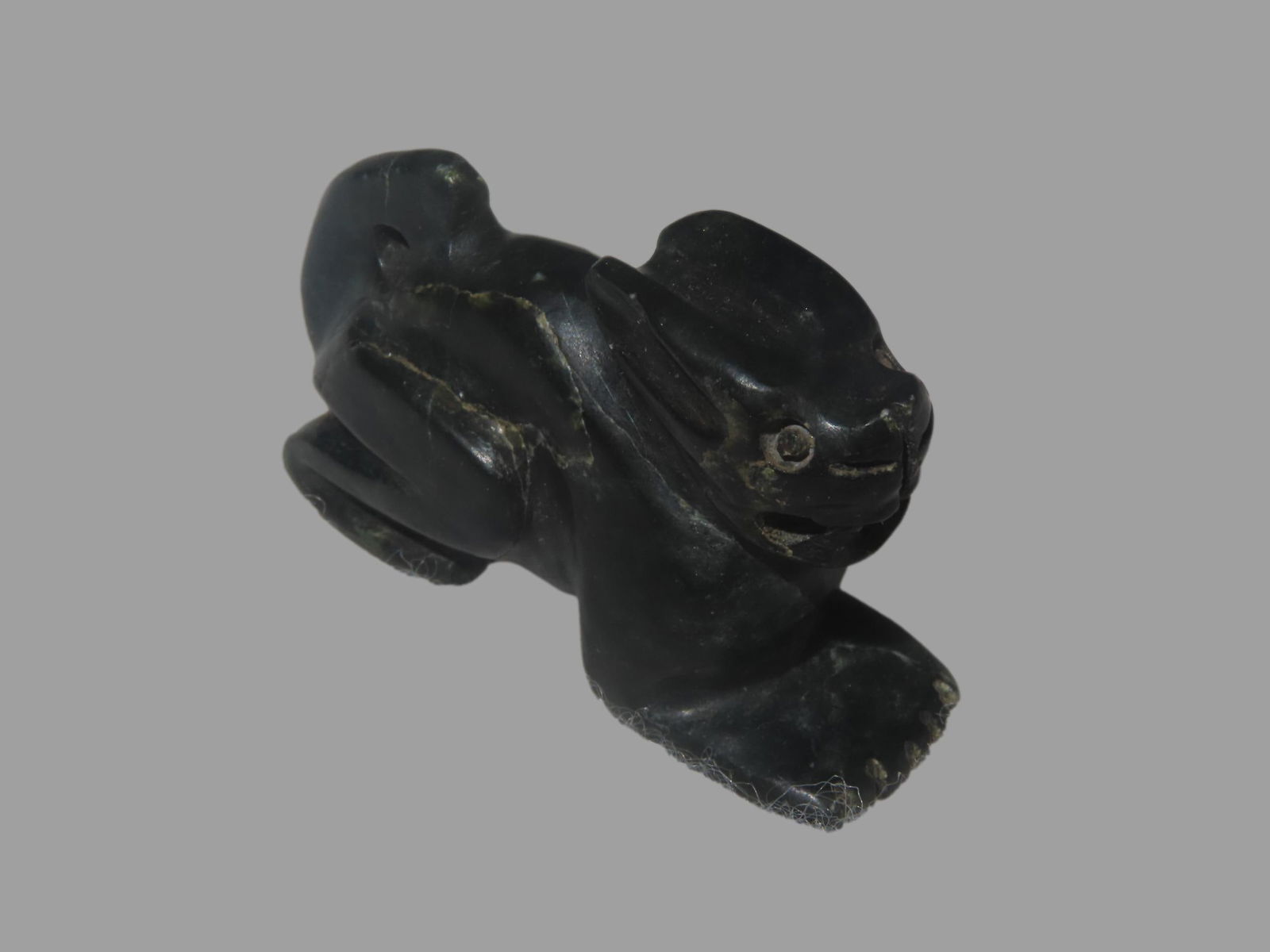 2" x 1 1/4" x 5/8" Pre-Columbian Green Jadeite Jaguar Effigy Pendant, Motley COA, found in Belize, (1 of 6)