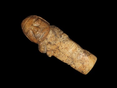 3 3/8" x 1 3/16" Human Effigy Talisman/Idol/Fetish/Spear Finial, made of Bone, Motley COA, found in