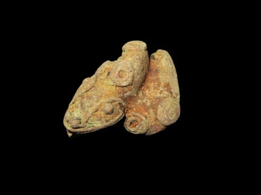 1 3/16" x 1 3/8" Pre-Columbian Zoomorphic Effigy Pendant, Motley COA, found in Central America, Ex