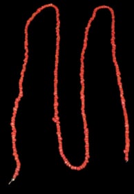 42" Approx Long Rare Mid Century Strand Of Red Coral Beads Necklace