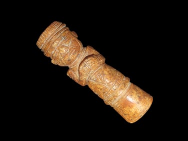 2 15/16" x 7/8" Bone Human Effigy  Pre Columbian Found In Peru South America