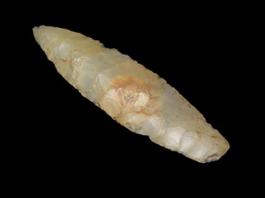 4 1/8" x 1 1/8" Agate Basin Paleo Lance Woodford Co Ohio Jim Gonyer Modern Tip Retouching