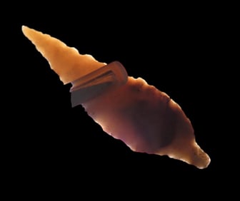 1 3/8" x 1 /8" Bird Point Agate Material Western Point EX: Heike Collection