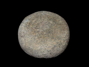 3 1/2" x 1 3/8" Double Dish Green Granite Discoidal, found in Saline Co., Missouri, Ex Heike