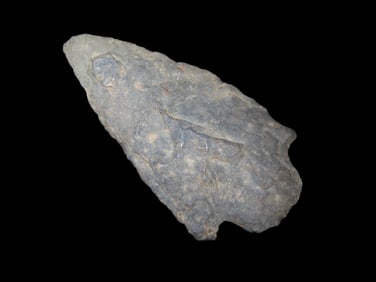 2 3/4" x 1 5/8" Morrow Mountain Straight Base, found at The Beaver Site on the Marvin Farm in