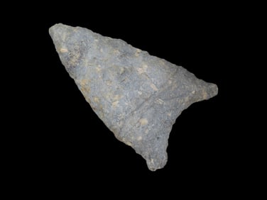 1 3/4" x 1" Hardaway, Late Paleo 9500-8000 BP, found at The Beaver Site on the Marvin Farm in