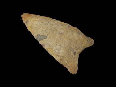 2" x 1" Hardaway, Late Paleo 9500-8000 BP, Tan Rhyolite, found at The Beaver Site on the Marvin Farm