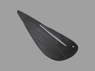 5 3/4" x 2 1/8" Slate Heron Effigy Pendant, found at The Beaver Site on the Marvin Farm in