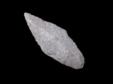 2 1/8" x 7/8" Morrow Mountain Pt., found at The Beaver Site on the Marvin Farm in Attleboro,