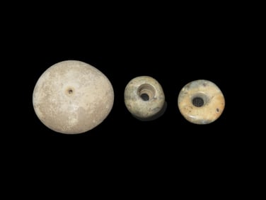 Lot of 3 Beads, found at The Beaver Site on the Marvin Farm in Attleboro, Massachusetts. Ex Peter