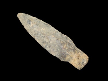 2 7/16" x 5/8" Fish Spear Pt, found at The Beaver Site on the Marvin Farm in Attleboro,