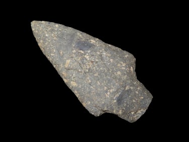 2 3/4" x 1 3/8" Morrow Mountain Straight Base, found at The Beaver Site on the Marvin Farm in