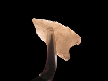 1 1/8" x 9/16"  Late Paleo Crystal Quartz Alamance/Clovis 12,000-10,000 BP, found 1920-1930 at The