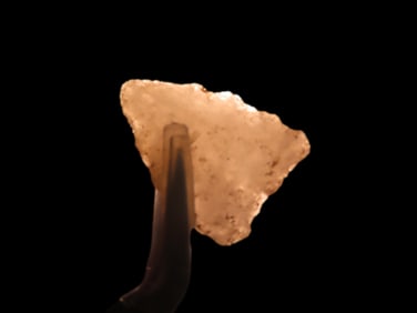 1 1/16" Late Paleo Crystal Quartz Alamance/Clovis 12,000-10,000 BP, found 1920-1930 at The Beaver