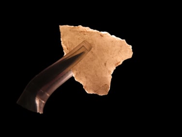 1" x 11/16" Late Paleo Crystal Quartz Alamance/Clovis 12,000-10,000 BP, found 1920-1930 at The