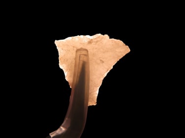 3/4" x 3/4" Late Paleo Crystal Quartz Alamance/Clovis, 12,000-10,000 BP, found at The Beaver Site on