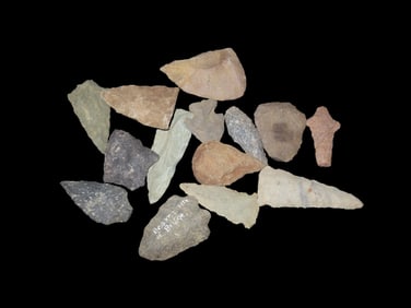 Group of Arrowheads, found at The Beaver Site on the Marvin Farm in Attleboro, Massachusetts. Ex