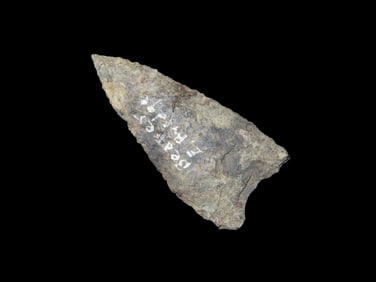 2 1/16" Fluted Clovis**BROKEN AND GLUED**, found at The Beaver Site on the Marvin Farm in Attleboro,