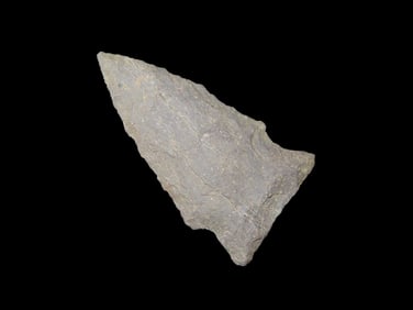 2" x 1" Susquehanna Broad, Grey Rhyolite, found at The Beaver Site on the Marvin Farm in Attleboro,