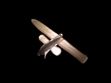 Pair of Neolithic Quartz Ear/Nose/Labret Decorations, 2 3/8" & 15/16", found in Africa