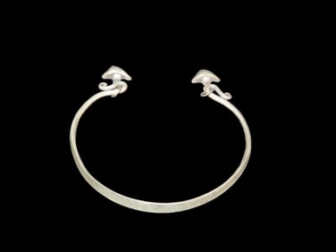 2 5/8" x 2" Stamped Silver tone Bracelet from Asia