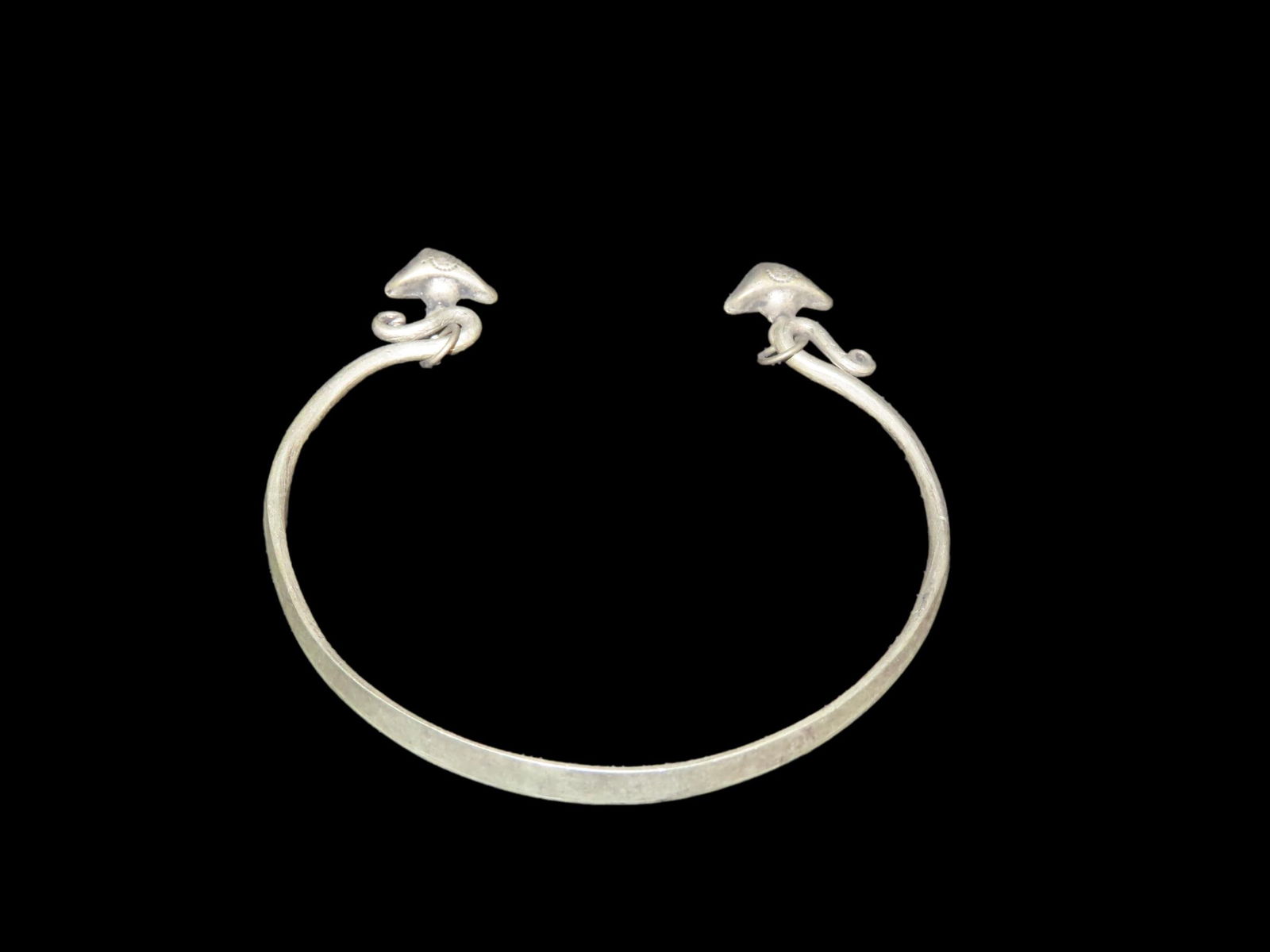 2 5/8" x 2" Stamped Silver tone Bracelet from Asia (1 of 5)