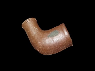 1 1/4" x 1 1/4" x 3/4" Civil War Era Clay Trade Pipe.