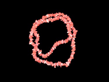 30" Strand of Pink/White Fossil Coral Beads from Tibet