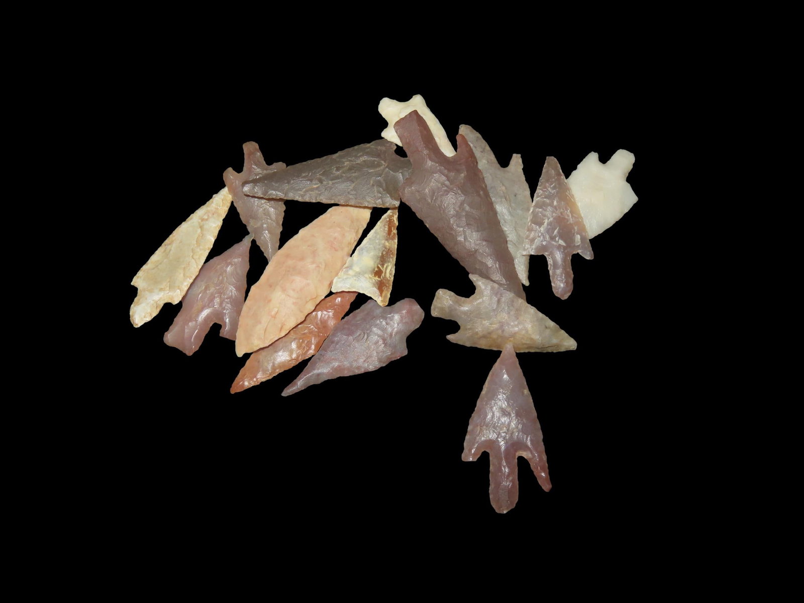 Group of 15 Neolithic Arrowheads found in the Sahara Desert, 4000-6000 BP: Group of 15 Neolithic Arrowheads found in the Sahara Desert, 4000-6000 BP