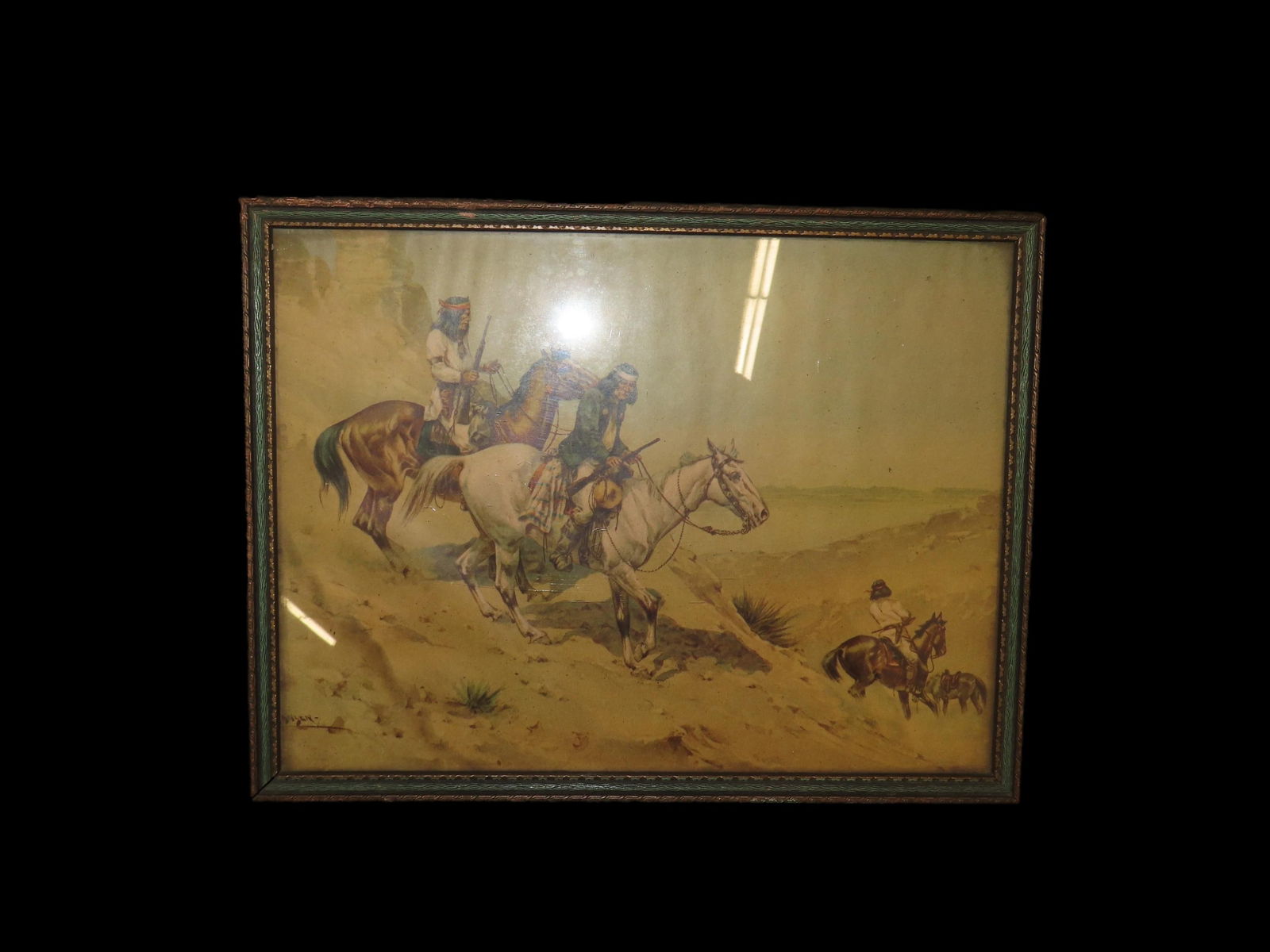 8" x 10 1/2" Native American Artwork Print Roping Wolf By American Artist Charles Marion Russell (1 of 4)