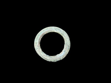 1" Rare African Bronze Yoruba Manilla Currency Ring Nigeria 17th-19th