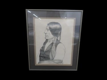 13 1/2" x 11 1/4" Native American Artwork Signed Jeff Craft 1980