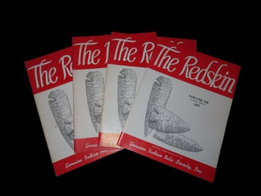 Group of 4 "The Redskin" Magazine- Official Publication Of The Genuine Indian Relic Society Inc.
