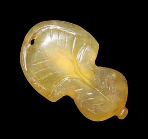 1 1/4" x 3/4" Antique Hongshan Jade Carving Pendant from China